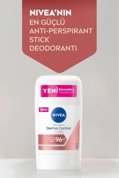NIVEA WOMEN STICK DERMA CONTROL CLINICAL 50 ML ürün görseli 1