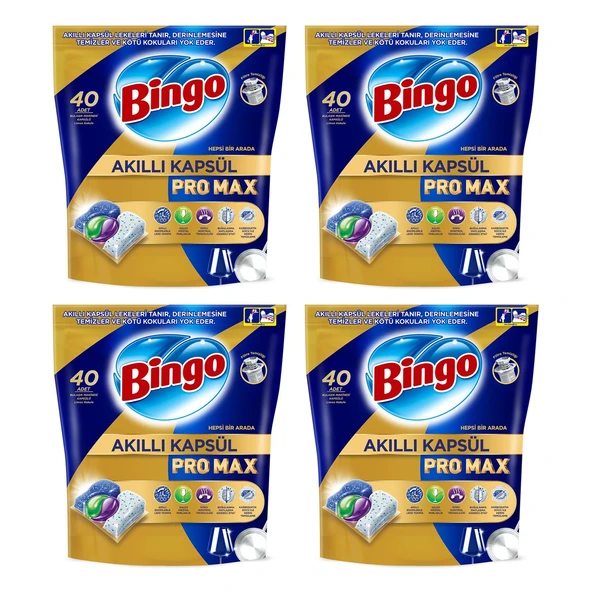 Bingo Akıllı Kapsül Pro Max Bulaşık Makinesi Tableti 40'lı x 4 Adet (160 Kapsül) ürün görseli 1