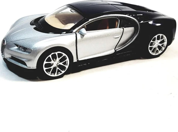 Welly Bugatti Chiron Gümüş-Siyah 1/36 Model Araba ürün görseli 1