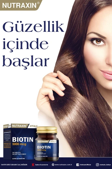 NUTRAXIN BIOTIN 5000MCG 30 TABLET ürün görseli 1