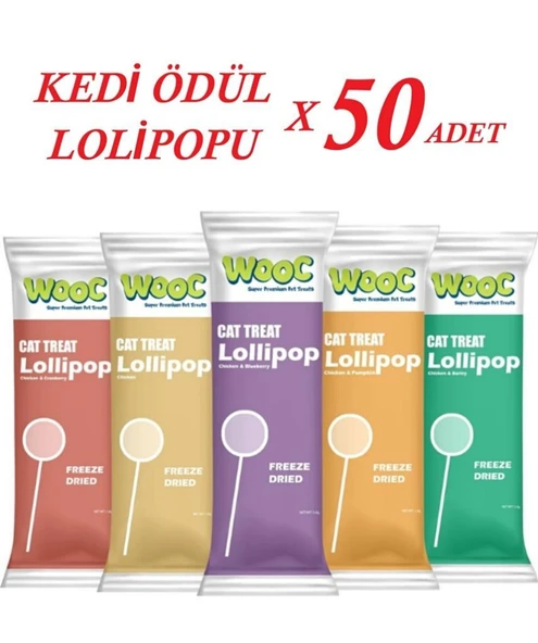 Wooc Lollipop  Kedi Ödül Maması KARIŞIK 1,4 Gr*50 ADET ürün görseli 1