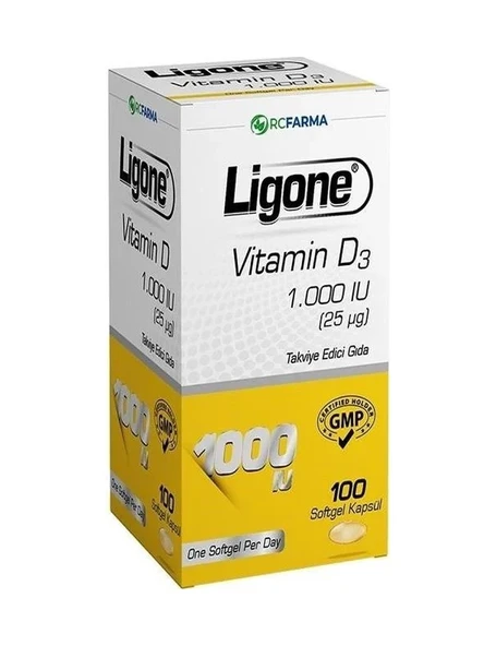 Ligone Vitamin D3 1000IU Softgel 100 Kapsül ürün görseli 1