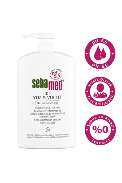 SEBAMED LİKİT YÜZ VE VÜCUT TEMİZLEYİCİ 1000 ML ürün görseli 1