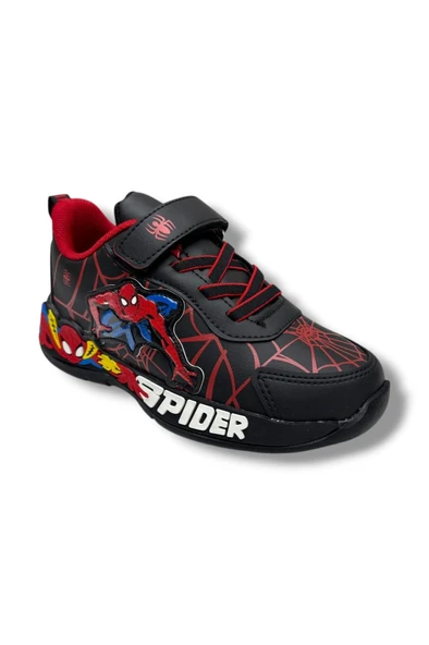 Cakgo 836-26 Deri Spiderman Baskılı Cırtlı Erkek Çocuk Sneaker Siyah Kırmızı 31-35 ürün görseli 1