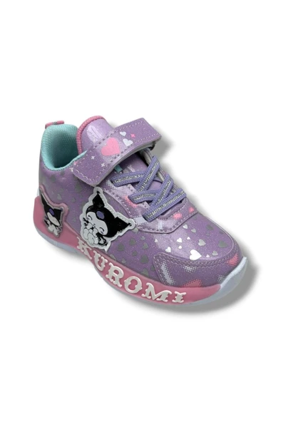 Cakgo Kuromi 725-26 Simli Parlak Deri Anatomik Kız Çocuk Sneaker Lİla Pembe 26-30 ürün görseli 1