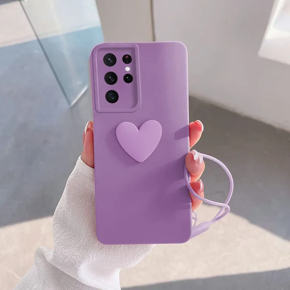 Zebana Samsung - Galaxy S23 Ultra Zebana Kalpli Love Silikon Kılıf - Lila ürün görseli 1