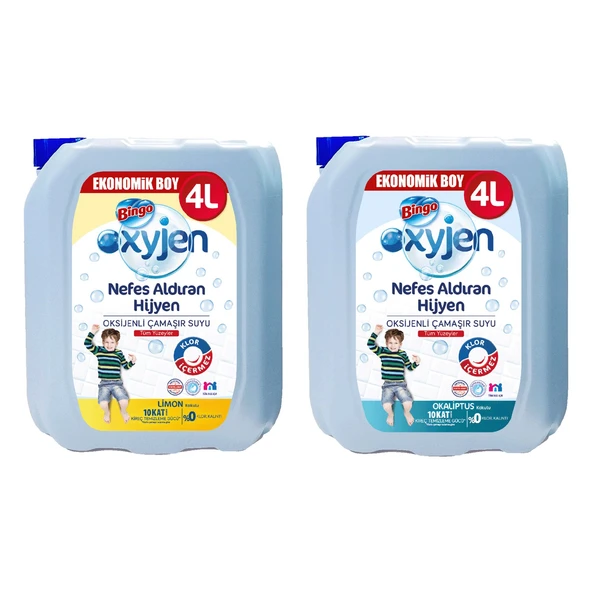 Bingo Oksijenli Çamaşır Suyu 4 lt Limon ve Okaliptus 2 li ürün görseli 1