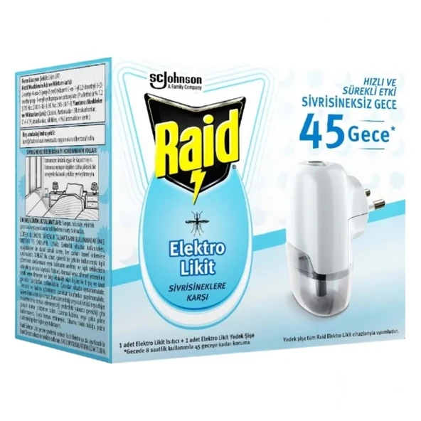RAİD ELEKTRO LİKİT CİHAZ+YEDEK 27,4 ML 45 GECE ürün görseli 1