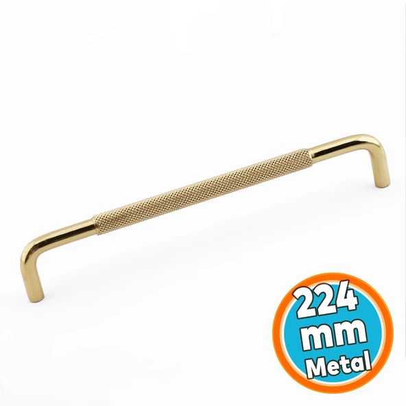 Mobilya Çekmece Dolap Dolabı Modern Kapak Kulpları Altın Gold Metal Kulp 224 mm 22.4 cm ürün görseli 1