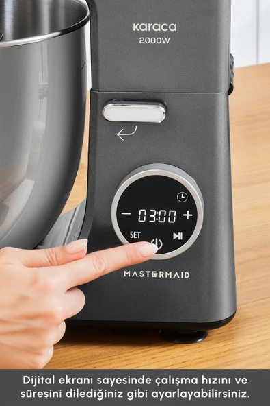 ヤマヤ様　fc グレー PTTAVM: Karaca Mastermaid Chef Ultra D2000 W Dijital Ekranlı Hamur