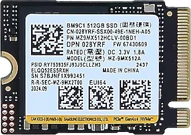 512GB Samsung BM9C1 4900/4000MB/s Gen4x4 NVMe M.2 2230 SSD Disk (Kısa) ürün görseli 1