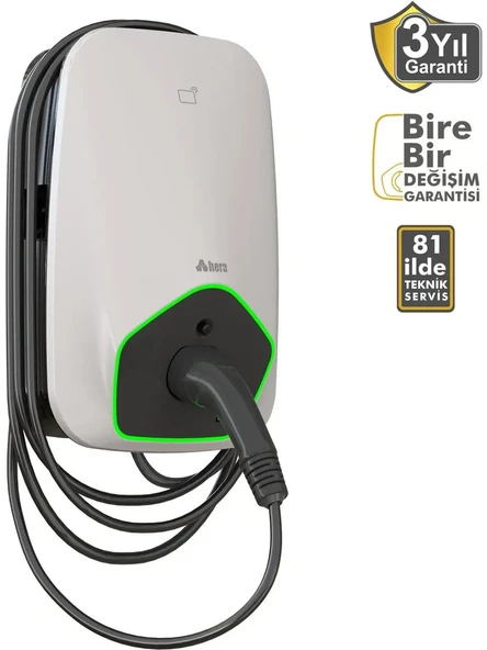 Hera ChargePack BC32A Smart Type2 Kablo 32A 22kW RFID Wifi Ethernet Bluetooth - Resim 2