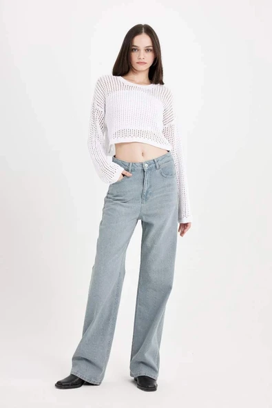 C6189 90s Wide Leg Yüksek Bel Jean Pantolon ürün görseli 1