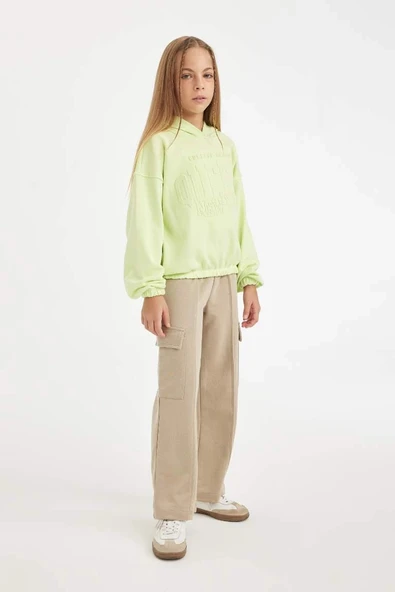 D0744 Wide Leg Bol Geniş Paça Kargo Cepli Eşofman Altı ürün görseli 1