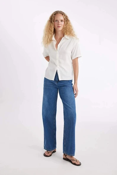 D2581 Wide Leg Fit Normal Bel Jean Pantolon ürün görseli 1