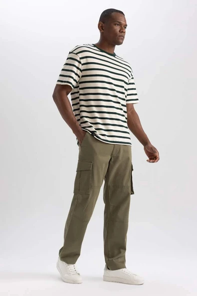 A6801 Wide Leg Fit Geniş Kalıp Normal Bel Geniş Paça Kargo Cepli Pantolon ürün görseli 1