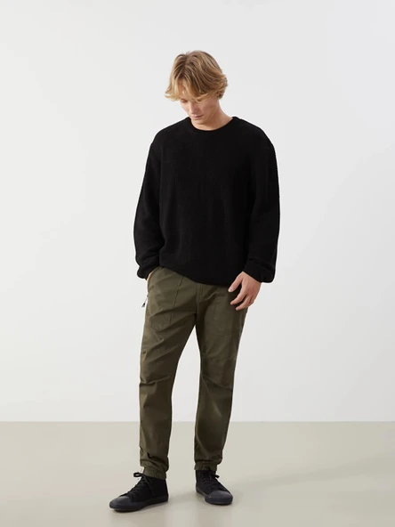 XSIDE HAKİ Standart Kalıp Gabardin Erkek Jogger Pantolon ürün görseli 1