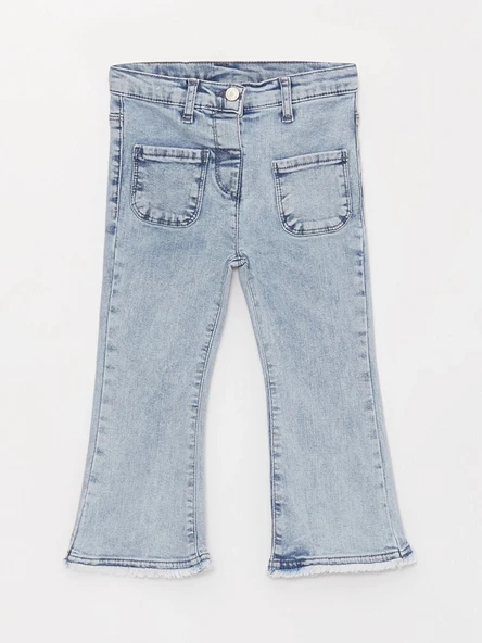 LCW baby Mavi Basic Kız Bebek Jean Pantolon - Resim 3