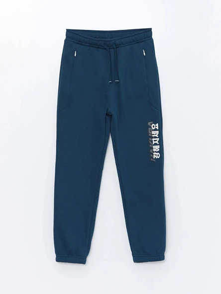 LCW Kids Petrol Beli Lastikli Erkek Çocuk Kalın Jogger Eşofman Altı ürün görseli 1