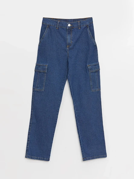LCW Kids Beli Lastikli Erkek Çocuk Kargo Jean Pantolon ürün görseli 1