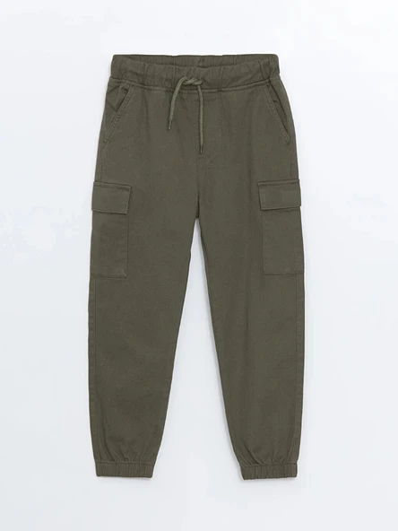 LCW Kids Haki Beli Lastikli Erkek Çocuk Kargo Jogger Pantolon ürün görseli 1