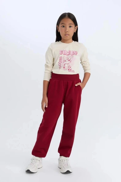D7008 Beli Paçası Lastikli Cepli Basic Düz Jogger Eşofman Altı - Resim 3