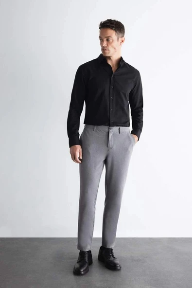 C7508 Tailored Fit Basic Düz Paça Her Yöne Esneyen Cepli Pantolon ürün görseli 1