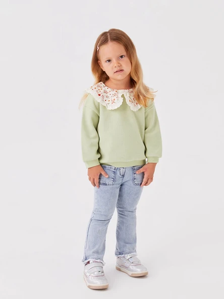 LCW baby Mavi Basic Kız Bebek Jean Pantolon - Resim 2