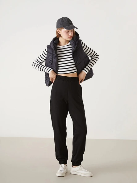 XSIDE ACTIVE Siyah Beli Lastikli Kadın Spor Eşofman Altı ürün görseli 1
