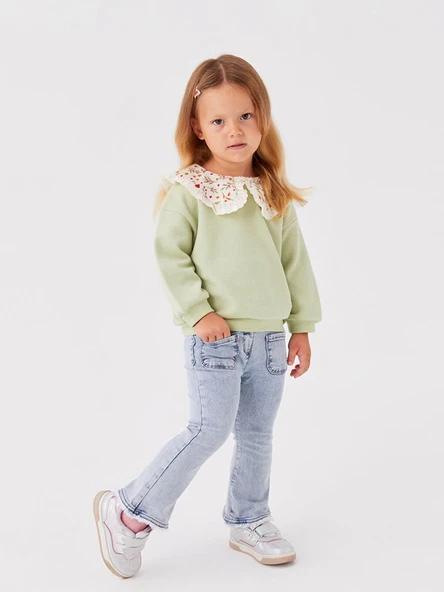 LCW baby Mavi Basic Kız Bebek Jean Pantolon ürün görseli 1