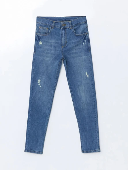 LCW Kids İNDİGO Beli Ayarlanabilir Lastikli Erkek Çocuk Jean Pantolon ürün görseli 1