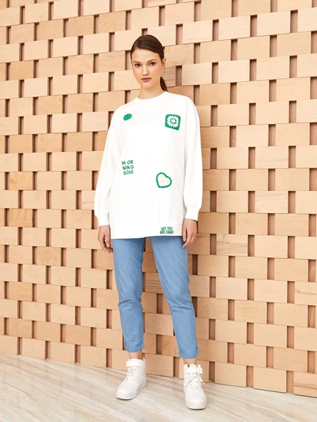 LCW Modest İNDİGO Kadın Slouchy Düz Jean Pantolon ürün görseli 1