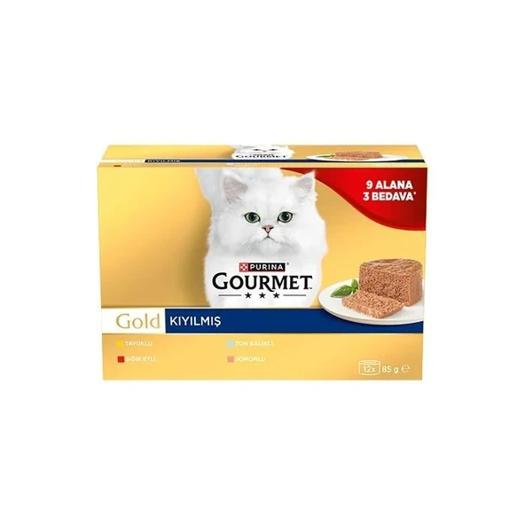 Gourmet Gold Kıyılmış Mix Seri Kedi Konservesi 85 gr 12 Al 9 Öde ürün görseli 1