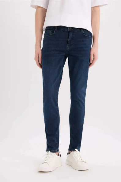 Defacto B3620 İndigo Carlo Skinny Fit Ekstra Dar Kalıp Normal Bel Ekstra Dar Paça Jean Pantolon ürün görseli 1