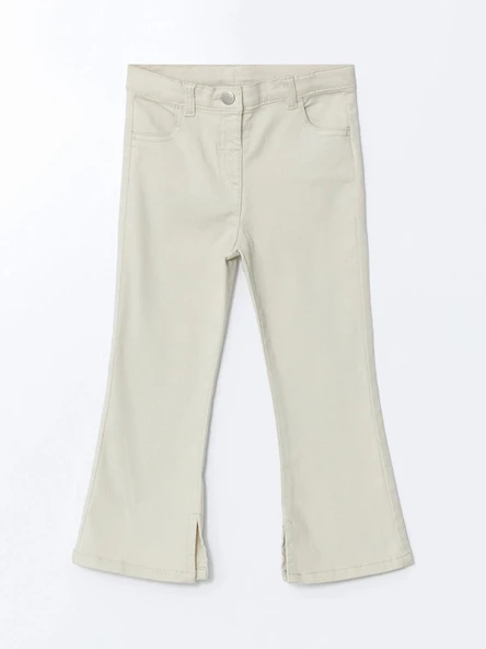 LCW Kids BEJ Beli Lastikli Gabardin Kız Çocuk Pantolon ürün görseli 1