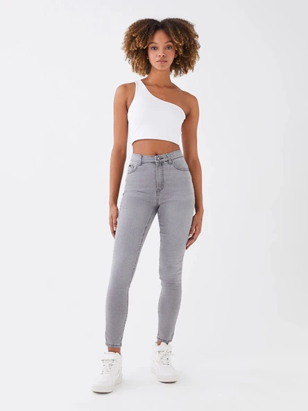 LCW Jeans GRİ Yüksek Bel Jüpiter Süper Skinny Fit Kadın Jean Pantolon ürün görseli 1