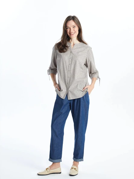 LCW Grace MAVİ Beli Lastikli Carrot Fit Kadın Jean Pantolon ürün görseli 1