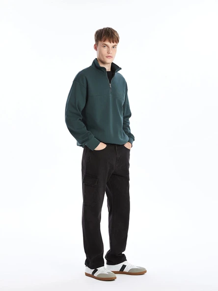 XSIDE SİYAH Baggy Fit Erkek Kargo Jean Pantolon ürün görseli 1