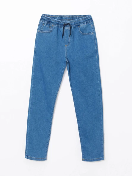 LCW Kids İNDİGO Beli Lastikli Erkek Çocuk Jean Pantolon ürün görseli 1