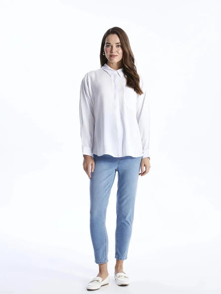 LCWAIKIKI Maternity İNDİGO Karın Panelli Slim Mom Fit Hamile Jean Pantolon ürün görseli 1