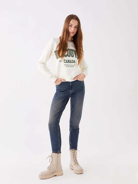 LCW Vision İNDİGO Mom Fit Kadın Jean Pantolon ürün görseli 1