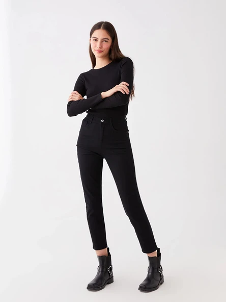 LCW Jeans SİYAH Mom Fit Kadın Jean Pantolon ürün görseli 1