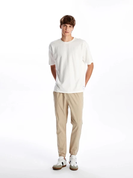 XSIDE BEJ Standart Kalıp Gabardin Erkek Jogger Pantolon ürün görseli 1