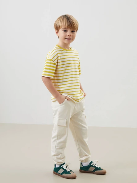 LCW Kids BEJ Beli Lastikli Erkek Çocuk Jogger Eşofman Alt ürün görseli 1
