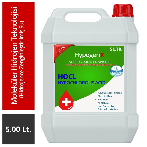 HypogenX Genel Temizlik Solüsyonu - 5 Litre  (Hipokloröz Asit Bazlı,Alkolsüz) ürün görseli 1