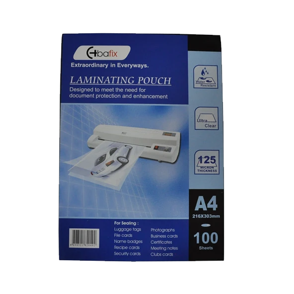 Bafix 216-303 Laminasyon Filmi A4 125 Micron 100 LÜ (1 paket 100 adet) ürün görseli 1