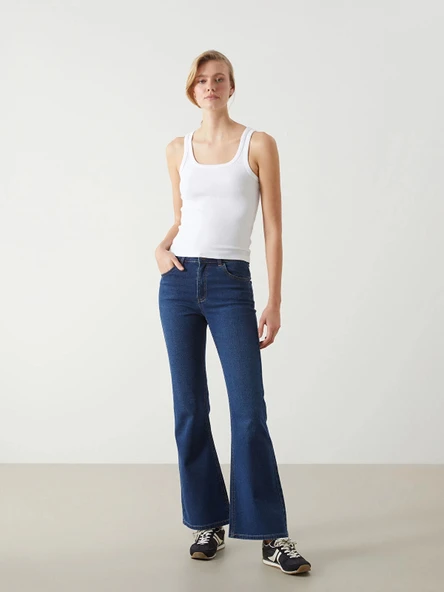 LCW Jeans İNDİGO Mars Flare Kadın Jean Pantolon ürün görseli 1