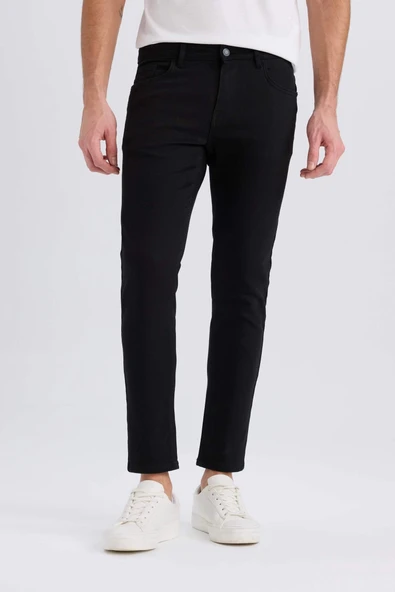 Defacto R8763 Siyah Carlo Skinny Fit Ekstra Dar Kalıp Normal Bel Ekstra Dar Paça Jean Pantolon ürün görseli 1
