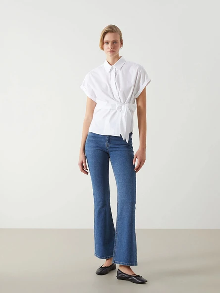 LCW Jeans İNDİGO Mars Flare Kadın Jean Pantolon ürün görseli 1