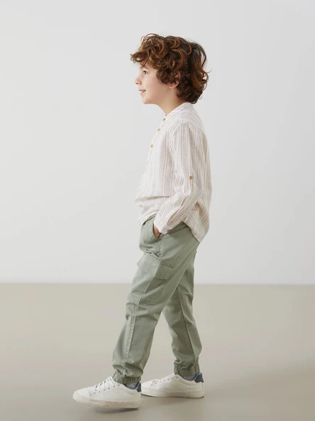 LCW Kids YEŞİL Beli Lastikli Erkek Çocuk Jogger Pantolon ürün görseli 1